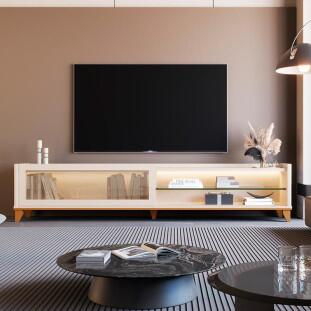 Rack Moderno Com LED 180cm Para TV 75¨ Vellaro 1.8 EDN Off White