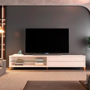 Rack Moderno Sala 260cm Para TV 85¨ Vigo 2.6 EDN Off White