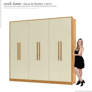 Guarda Roupa Casal 6 Portas 2.5 Alpha Gelius Madeirado/Off White