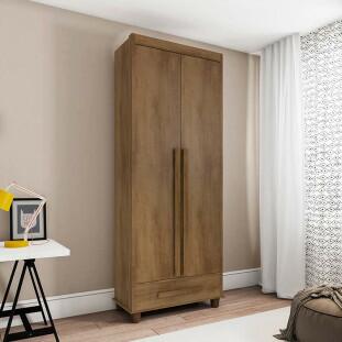 Guarda Roupa Pequeno 85cm Solteiro 2 Portas Dubai RV Móveis Cinamomo