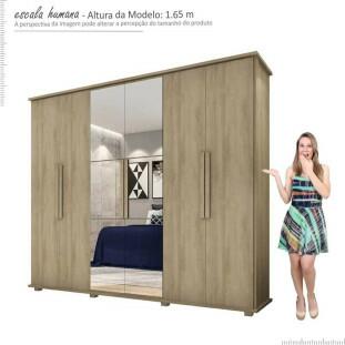 Guarda Roupa 6P com Espelho Estrela RV Móveis Niagara