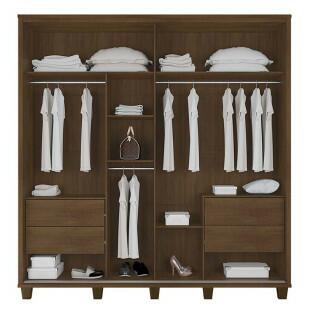 Guarda Roupa Casal 228cm Portas de Correr Monte Carlo RV Móveis Freijo