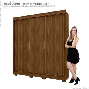 Guarda Roupa Solteiro 3 Portas Correr Viena Gelius Nogueira