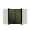 Módulo Armário Aéreo Canto L 68x76x34cm Vidro Reflecta 100% MDF Cozinha Provence Robel Branco