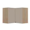Módulo Armário Aéreo Canto L 68x96x56cm 100% MDF Cozinha Provence Robel Hanover/Fendi Matte