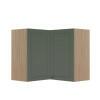 Módulo Armário Aéreo Canto L 68x76x34cm 100% MDF Cozinha Provence Robel Hanover/Salvia Matte