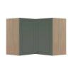 Módulo Armário Aéreo Canto L 68x96x56cm 100% MDF Cozinha Provence Robel Hanover/Salvia Matte