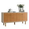 Buffet Balcão Sala 4 Portas 160cm Catar Lukaliam Tauari/Off White Perolizado