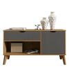 Aparador Buffet Organizador Retro 108cm Zafira RV Móveis Cinamomo/Grafite