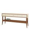 Aparador Retrô 3 Gavetas 154cm Bari EDN Off White/Naturale