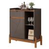 Aparador Bar Pequeno 81cm Bari Casa D Cinza/Cedro
