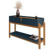 Aparador 130cm 2 Gavetas Sala Lizz Casa D Azul/Cedro