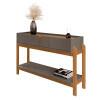 Aparador 130cm 2 Gavetas Sala Lizz Casa D Cinza/Cedro