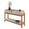 Aparador 130cm 2 Gavetas Sala Lizz Casa D Off White/Cedro
