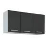 Armário Aéreo de Cozinha 3 Portas Eros Flat 120 Cozimax Preto