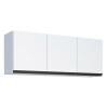 Armário Aéreo Aço 3 Portas Cozinha Gaia 150cm Cozimax Branco