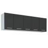 Armário Aéreo Preto de Cozinha 5 Portas Eros Flat 180 Cozimax 
