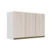 Módulo Armário Aéreo 68x120x34 3 Portas 100% MDF Cozinha Modulada Gold J Robel Branco/Aspen