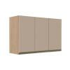 Módulo Armário Aéreo 68x120x34 3 Portas 100% MDF Cozinha Modulada Gold J Robel Hanover/Fendi Matte