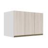 Módulo Armário Aéreo 68x120x56cm 3 Portas 100% MDF Cozinha Modulada Gold J Robel Branco/Aspen