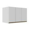 Módulo Armário Aéreo 68x120x56cm 3 Portas 100% MDF Cozinha Modulada Gold J Robel Branco/Branco Matte