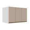 Módulo Armário Aéreo 68x120x56cm 3 Portas 100% MDF Cozinha Modulada Gold J Robel Branco/Fendi Matte