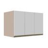 Módulo Armário Aéreo 68x120x56cm 3 Portas 100% MDF Cozinha Modulada Gold J Robel Fendi/Branco Matte