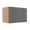 Módulo Armário Aéreo 68x120x56cm 3 Portas 100% MDF Cozinha Modulada Gold J Robel Hanover/Cinza Matte