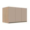 Módulo Armário Aéreo 68x120x56cm 3 Portas 100% MDF Cozinha Modulada Gold J Robel Hanover/Fendi Matte