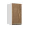 Módulo Armário Aéreo 68x35x34 1 Porta 100% MDF Cozinha Modulada Gold J Robel Branco/Amendoeira BP