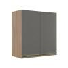 Módulo Armário Aéreo 68x60 2 Portas 100% MDF Cozinha Modulada Gold Robel Hanover/Cinza