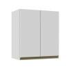 Módulo Armário Aéreo 68x60x34cm 2 Portas 100% MDF Cozinha Modulada Gold J Robel Branco/Branco Matte