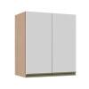 Módulo Armário Aéreo 68x60x34cm 2 Portas 100% MDF Cozinha Modulada Gold J Robel Hanover/Branco Matte