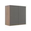 Módulo Armário Aéreo 68x70 2 Portas 100% MDF Cozinha Modulada Gold Robel Hanover/Cinza