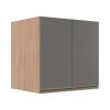 Módulo Armário Aéreo 68x60x56cm 2 Portas 100% MDF Cozinha Modulada Gold J Robel Hanover/Cinza Matte