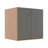 Módulo Armário Aéreo 68x70x56cm 2 Portas 100% MDF Cozinha Modulada Gold J Robel Hanover/Cinza Matte