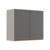 Módulo Armário Aéreo 68x80 2 Portas 100% MDF Cozinha Modulada Gold Robel Fendi/Cinza