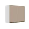 Módulo Armário Aéreo 68x80x34cm 2 Portas 100% MDF Cozinha Modulada Gold J Robel Branco/Fendi Matte