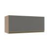Módulo Armário Aéreo 80cm Porta Basculante 100% MDF Cozinha Modulada Gold Robel Hanover/Cinza