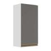 Módulo Armário Aéreo 88x40x34cm 1 Porta 100% MDF Cozinha Modulada Gold J Robel Branco/Cinza Matte