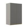 Módulo Armário Aéreo 88x60 2 Portas 100% MDF Cozinha Modulada Gold Robel Fendi/Cinza