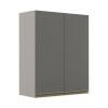 Módulo Armário Aéreo 88x70 2 Portas 100% MDF Cozinha Modulada Gold Robel Fendi/Cinza