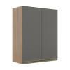 Módulo Armário Aéreo 88x70 2 Portas 100% MDF Cozinha Modulada Gold Robel Hanover/Cinza