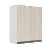 Módulo Armário Aéreo 88x70x34cm 2 Portas 100% MDF Cozinha Modulada Gold J Robel Branco/Aspen