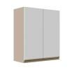 Módulo Armário Aéreo 88x70x34cm 2 Portas 100% MDF Cozinha Modulada Gold J Robel Fendi/Branco Matte