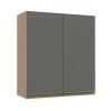 Módulo Armário Aéreo 88x80 2 Portas 100% MDF Cozinha Modulada Gold Robel Hanover/Cinza