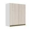 Módulo Armário Aéreo 88x80x34cm 2 Portas 100% MDF Cozinha Modulada Gold J Robel Branco/Aspen