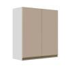 Módulo Armário Aéreo 88x80x34cm 2 Portas 100% MDF Cozinha Modulada Gold J Robel Branco/Fendi Matte