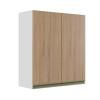 Módulo Armário Aéreo 88x80x34cm 2 Portas 100% MDF Cozinha Modulada Gold J Robel Branco/Hanover