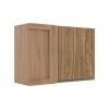 Módulo Armário Aéreo 68x100x34cm Canto Reto 100% MDF Cozinha Modulada Gold J Robel Hanover/Amendoeira BP